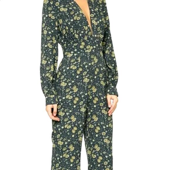 Free People Some Like it Hot Jumpsuit Floral Midnight Combo Size 4 - Picture 3 of 13